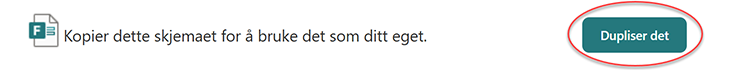 Skjermbilde av nettsiden for skjema for læremidler med rød ring rundt knappen "Dupliser det"